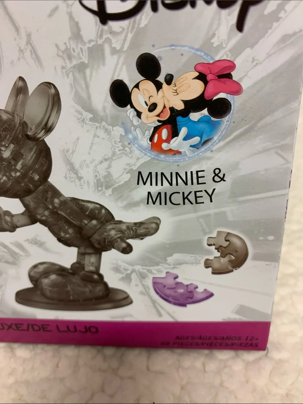 Disney Minnie & Mickey Mouse kissing 3D Crystal Puzzle Bedazzled NEW Love sign